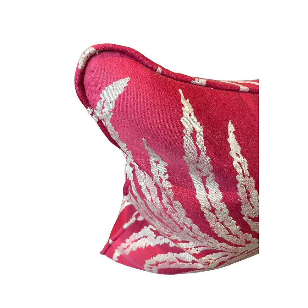 Thumbnail: Sanderson Tree Fern Weave Fabric rectangle cushion, self piped.  56 x 38cm