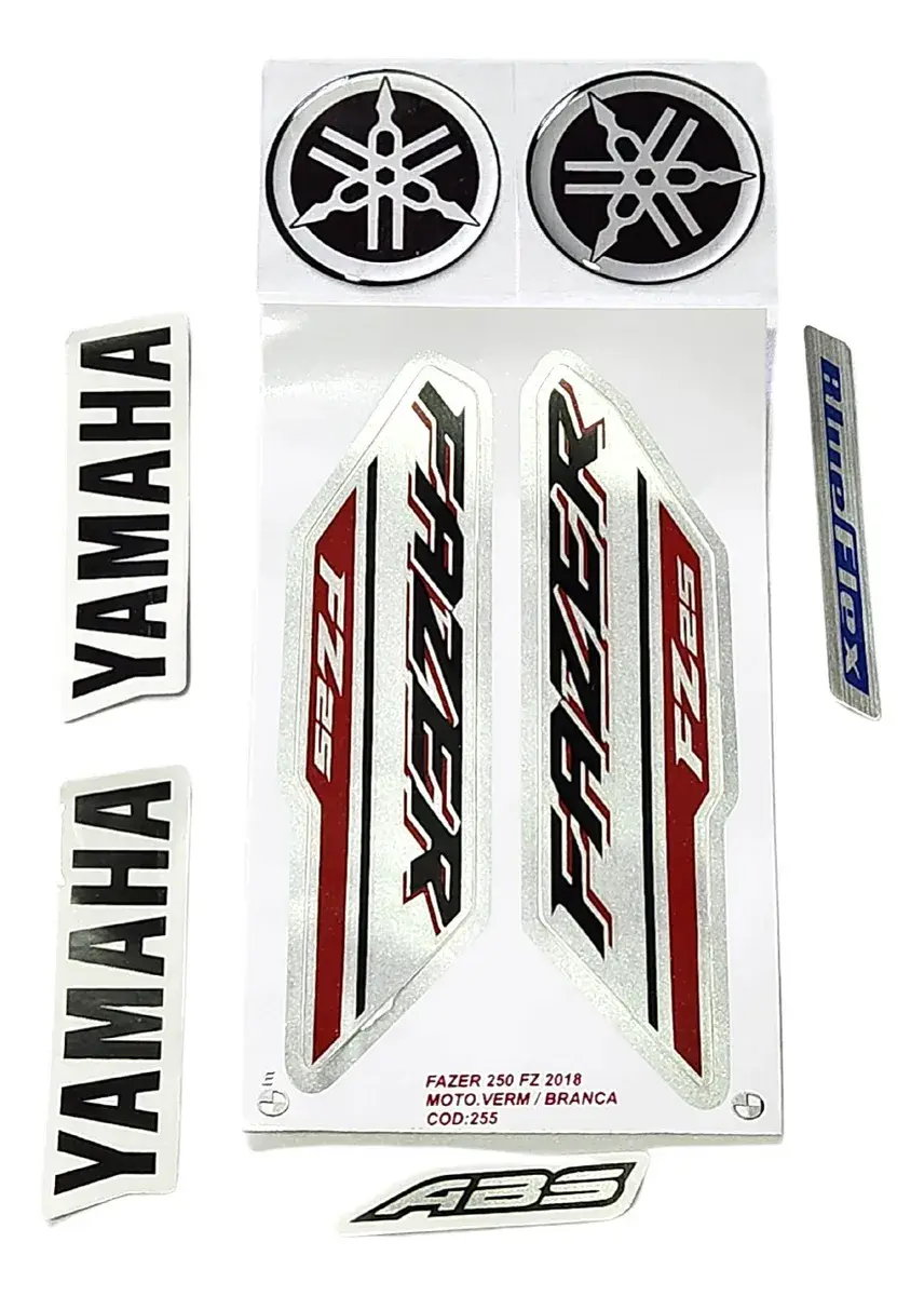 Miniatura: Adesivos Fazer 250 2019 2020 Branca Vermelha + Logo Resinado