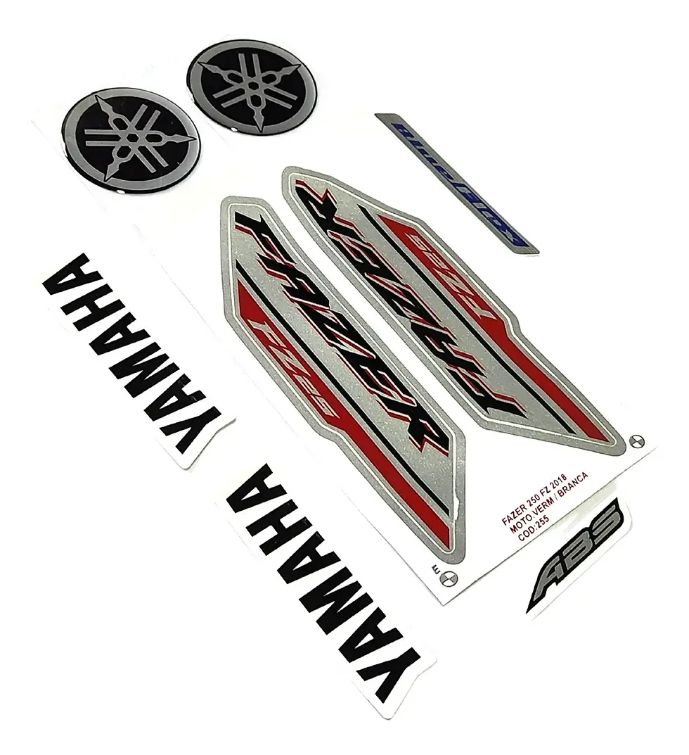 Miniatura: Adesivos Fazer 250 2019 2020 Branca Vermelha + Logo Resinado