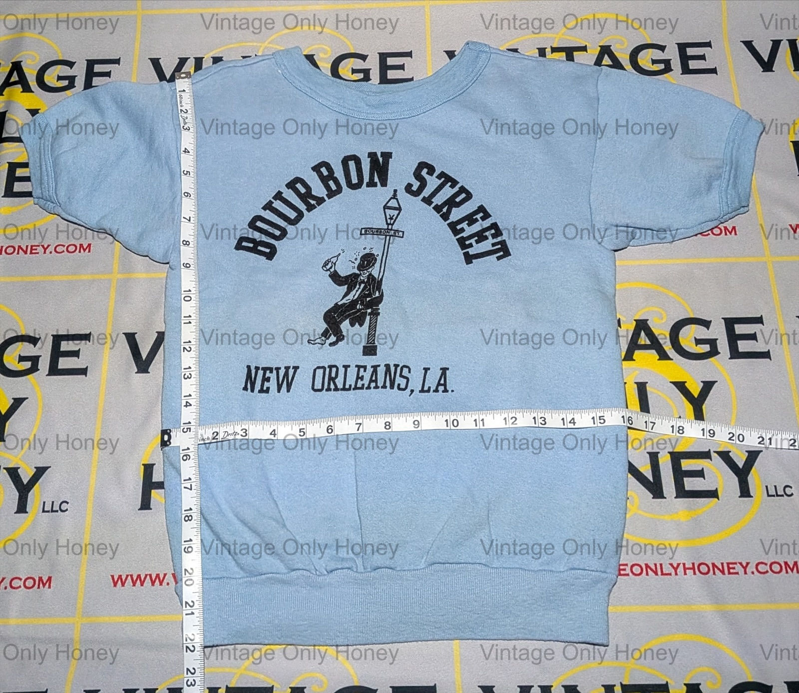 Vintage Bourbon St. New Orleans LA Blue Top