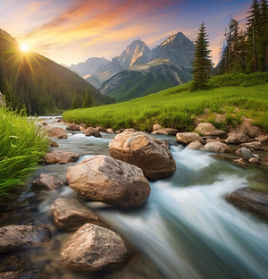 Mountain River with a trail.jpg