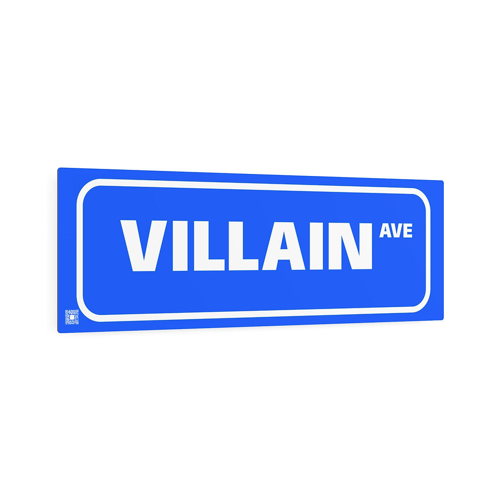 Thumbnail: VILLAIN Ave Street Sign - Metal Art Sign Decor
