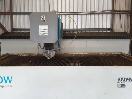 waterjet machine ready to cut large DOT signs