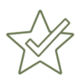 Star with tick icon