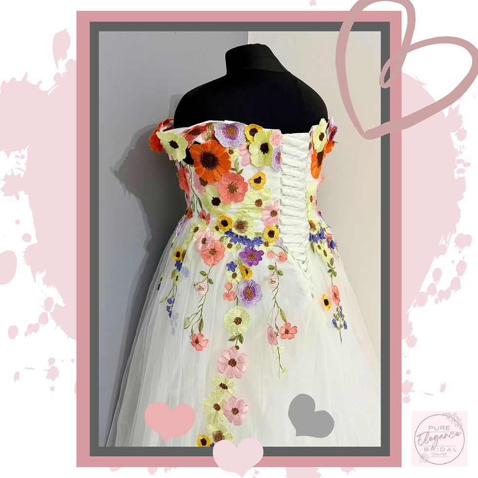 Thumbnail: Summer Floral Applique Wedding Dress