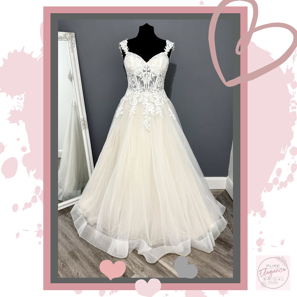 Thumbnail: Size 14/16 ‘Faith’ Lace Wedding Dress in Latte
