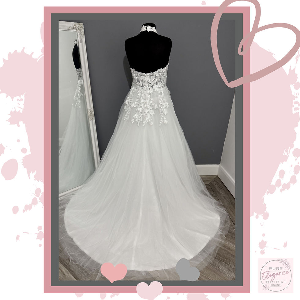 Thumbnail: Size 16/18 ‘Blossom’ Halter Neck Ivory Lace Wedding Dress