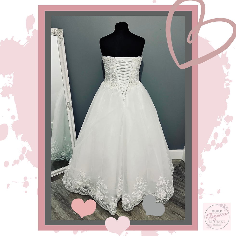 Thumbnail: size-1618-felicia-strapless-beaded-bodice-wedding-dress-with-floral-hem