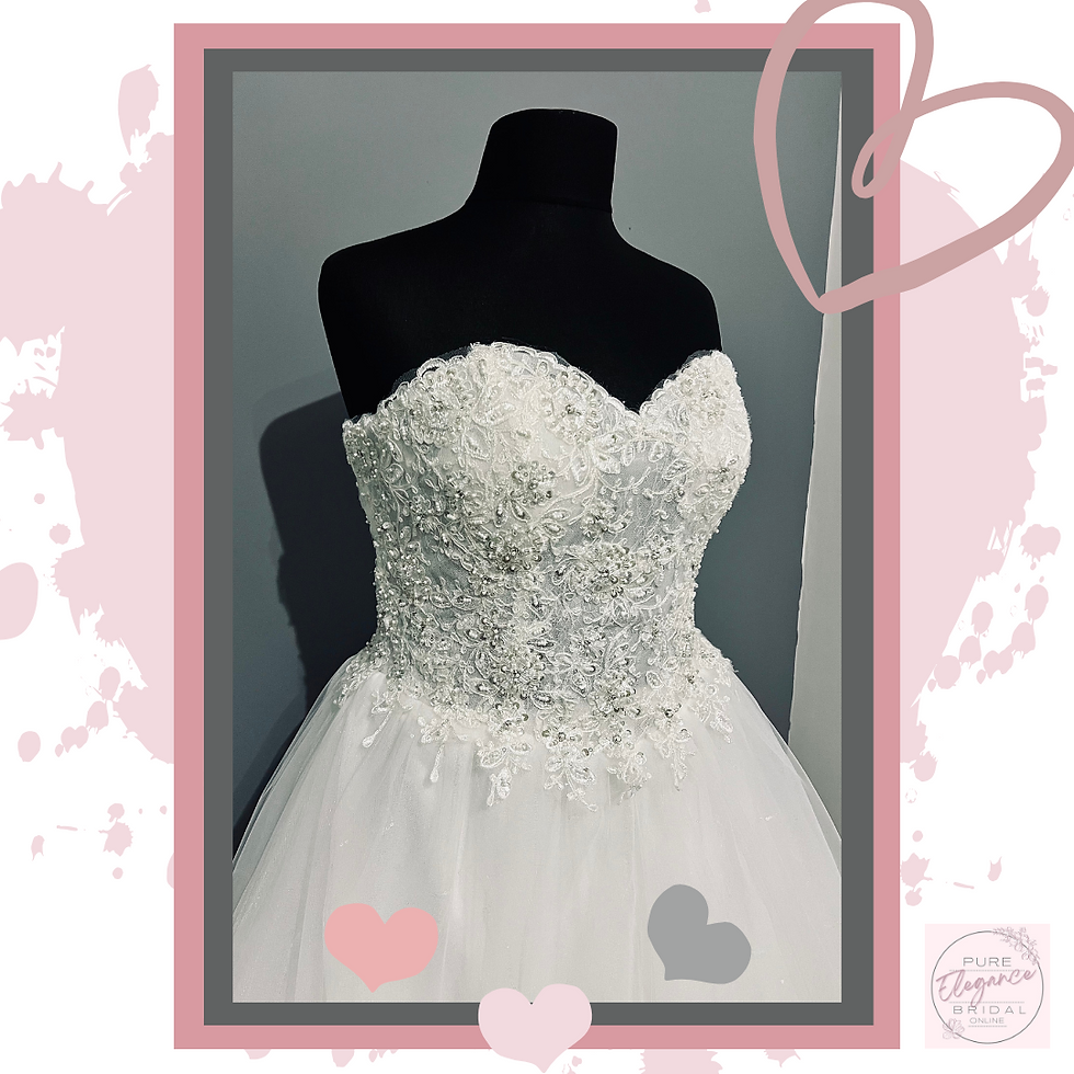 Thumbnail: size-1618-felicia-strapless-beaded-bodice-wedding-dress-with-floral-hem