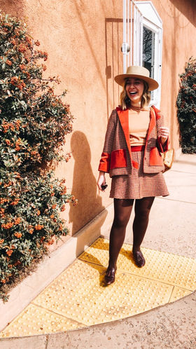 Wool & Velvet Skirt Suit