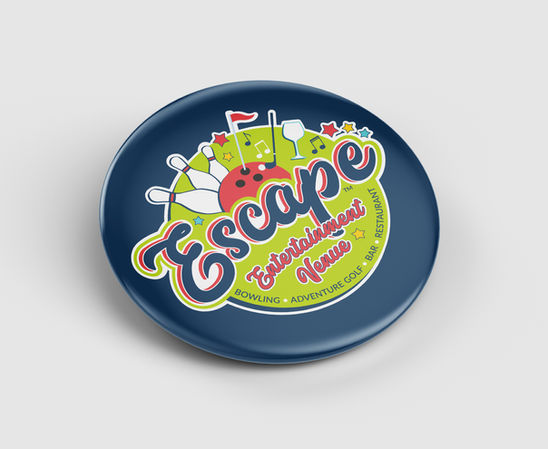 Entertainment venue logo featured on a badge.