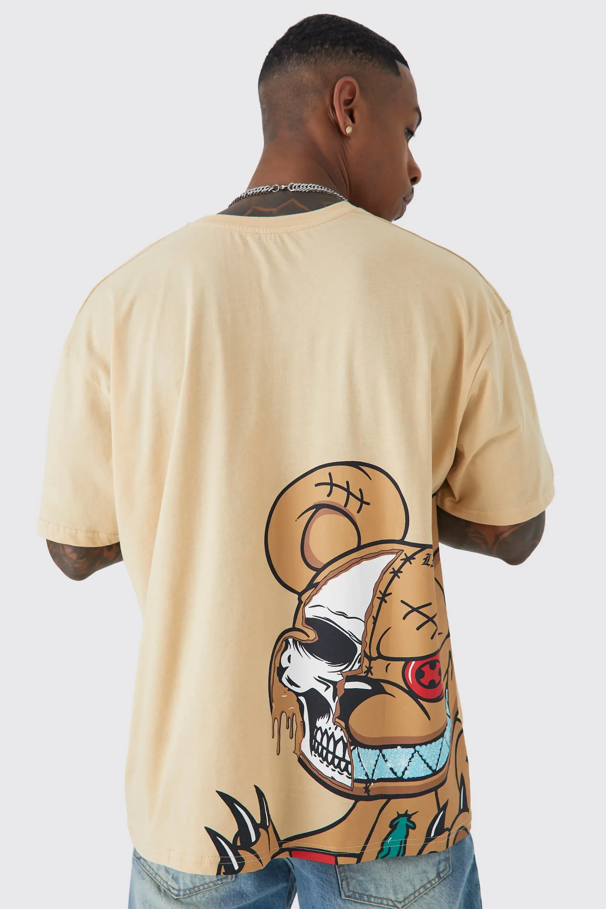 OVERSIZED MAN TEDDY GRAPHIC T-SHIRT Size L