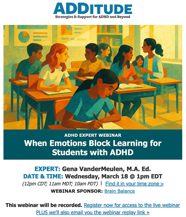 When Emotions Block Learning for Students with ADHD March 18, 2026