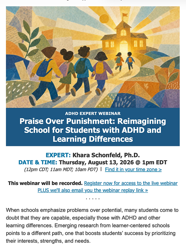 Student-Centered Learning Benefits Students ADHD and Learning Differences August 13, 2026