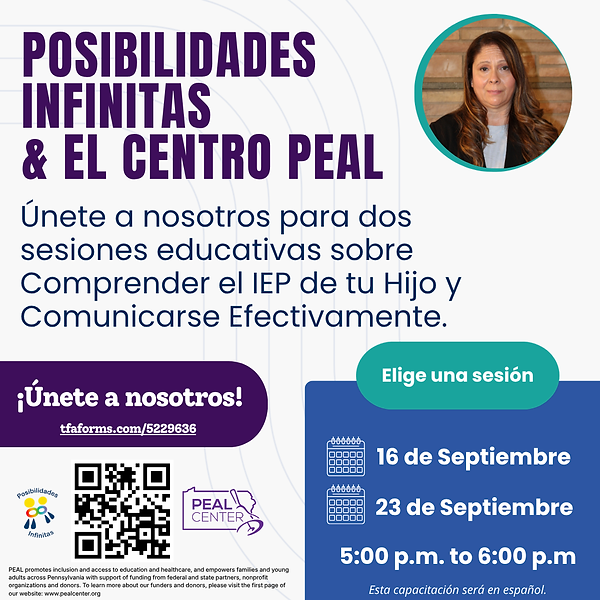 Posibilidades Infinitas & el Centro Peal 16 y 23 Septiembre 2026