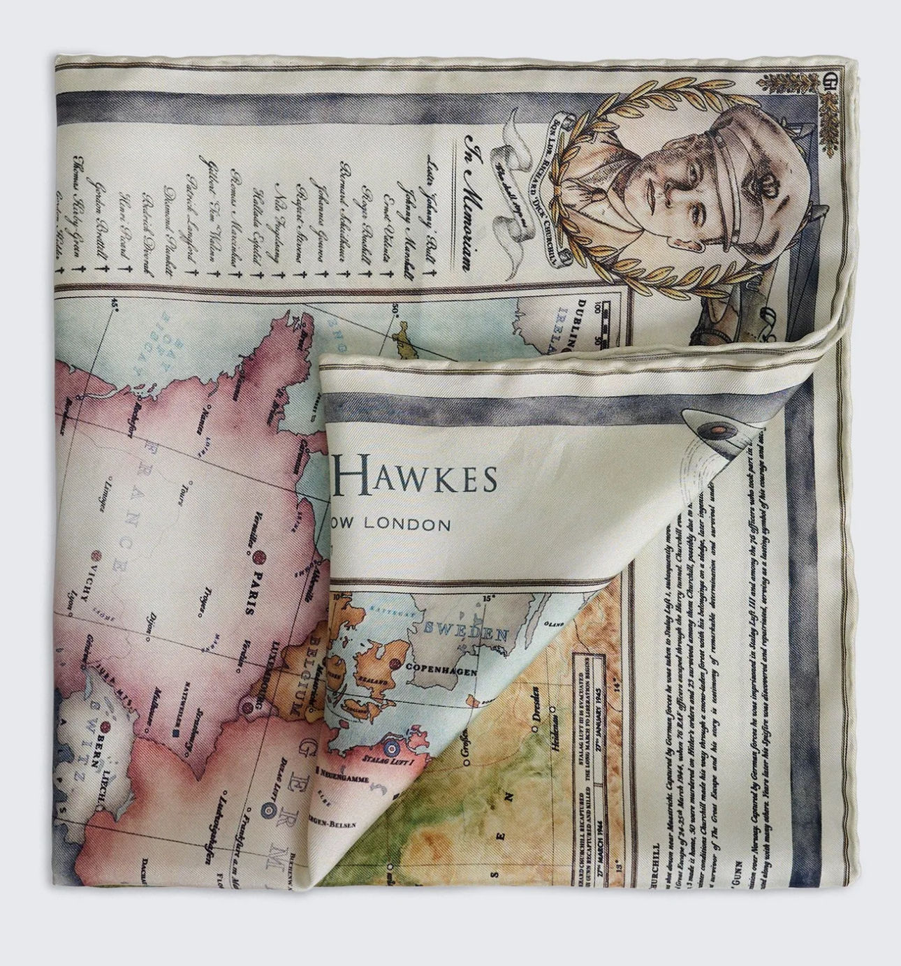 Spitfire AA810 100% Silk Great Escape Pocket Square / Cravat