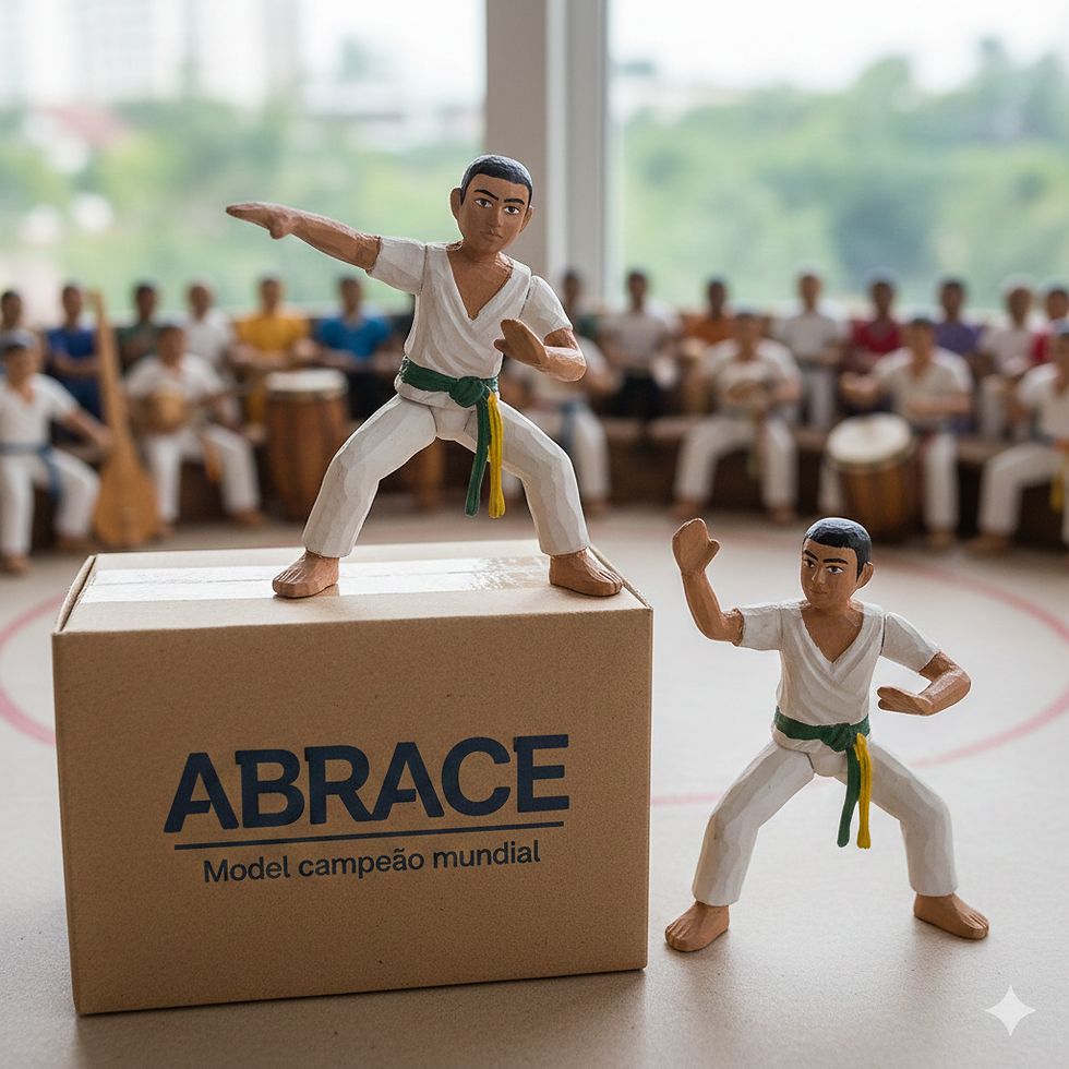 'Made in Marília': capoeiristas da Abrace, na versão campeão do mundo 'VMB' | Foto: Gemini