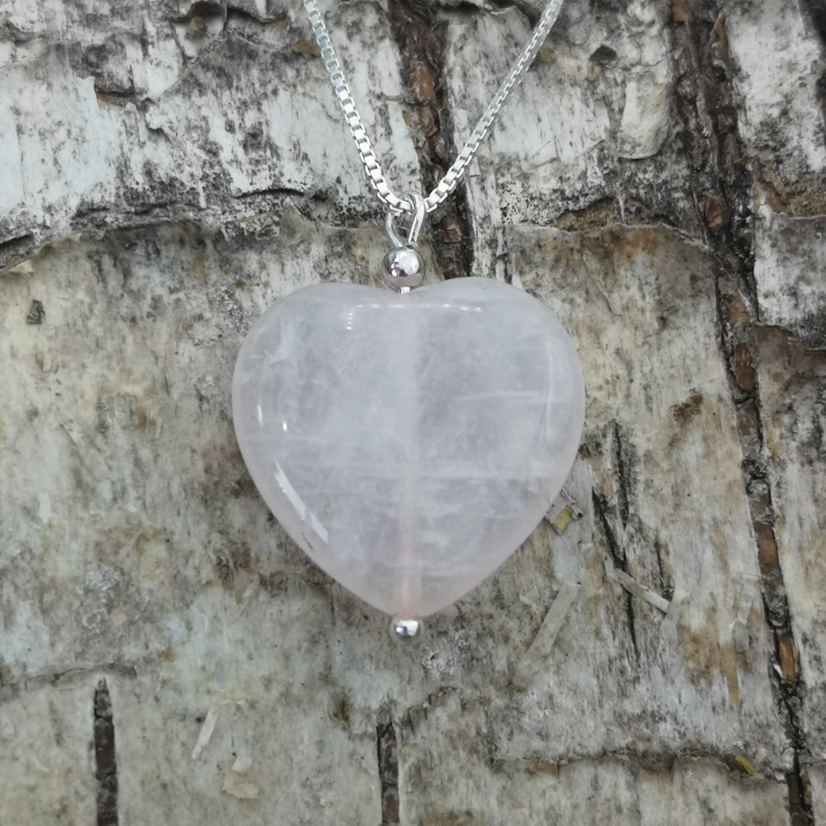 Silver Rose Quartz Pendant