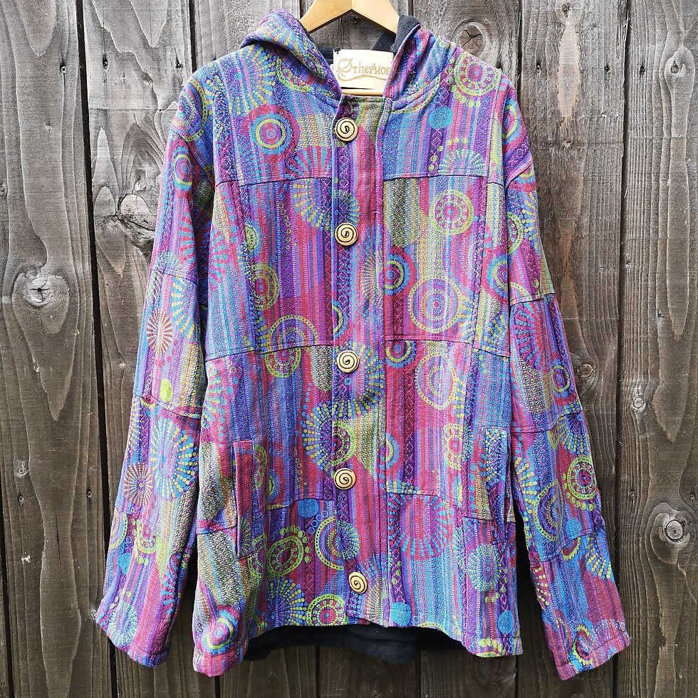Fleece Lined Swirls Coat