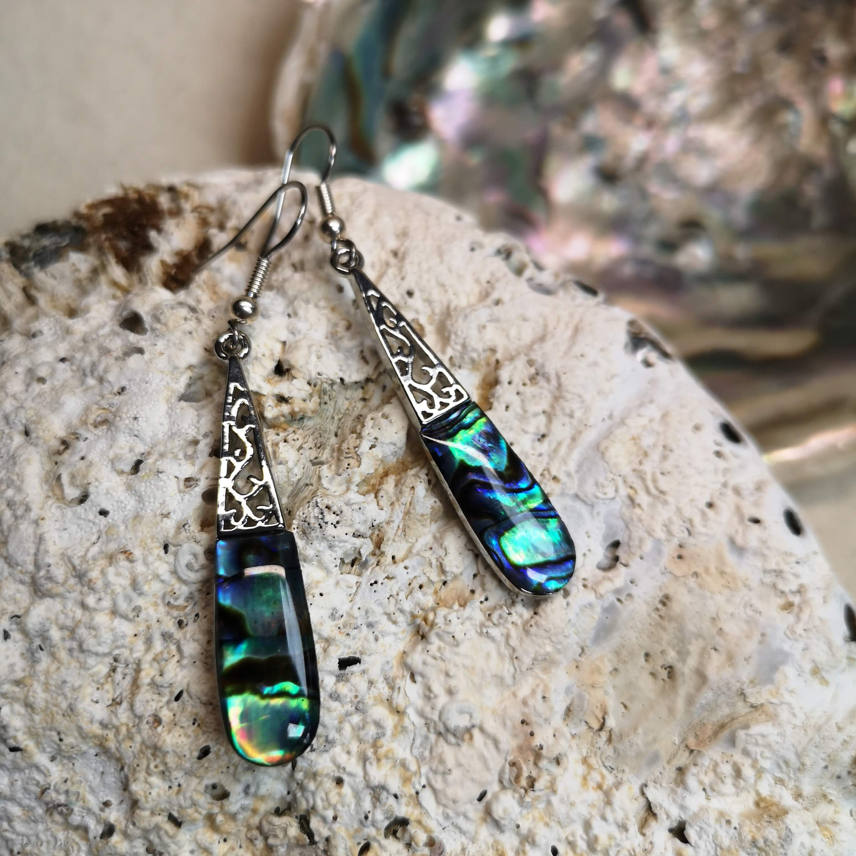 Paua Shell Teardrop Earrings