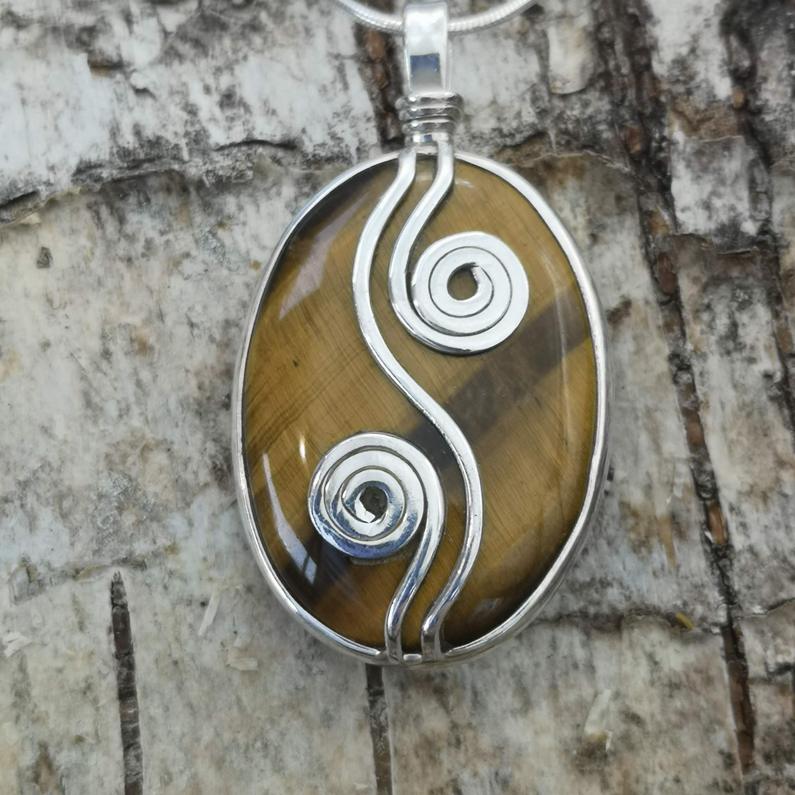 Silver Tiger Eye Pendant