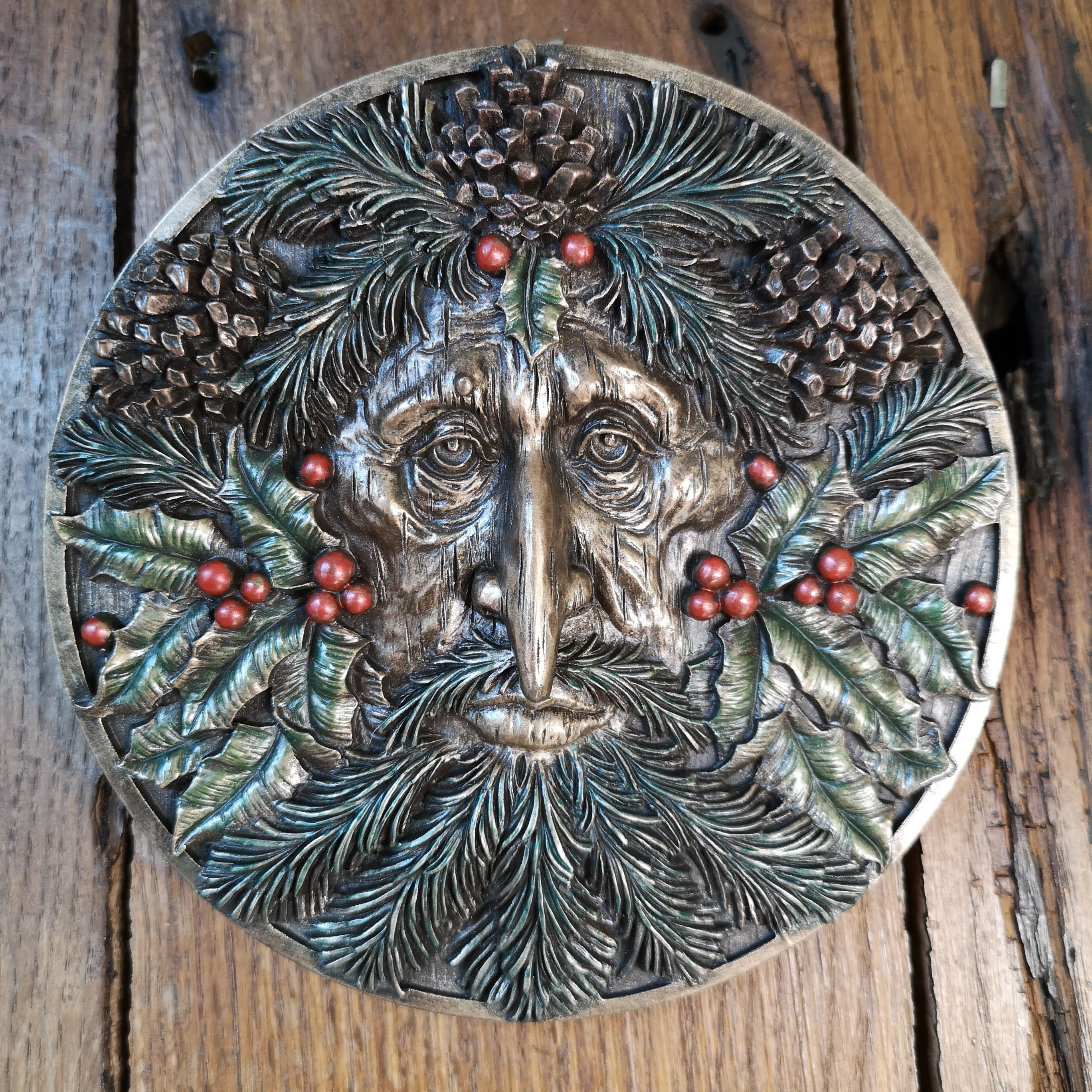 Winter Green Man Plaque