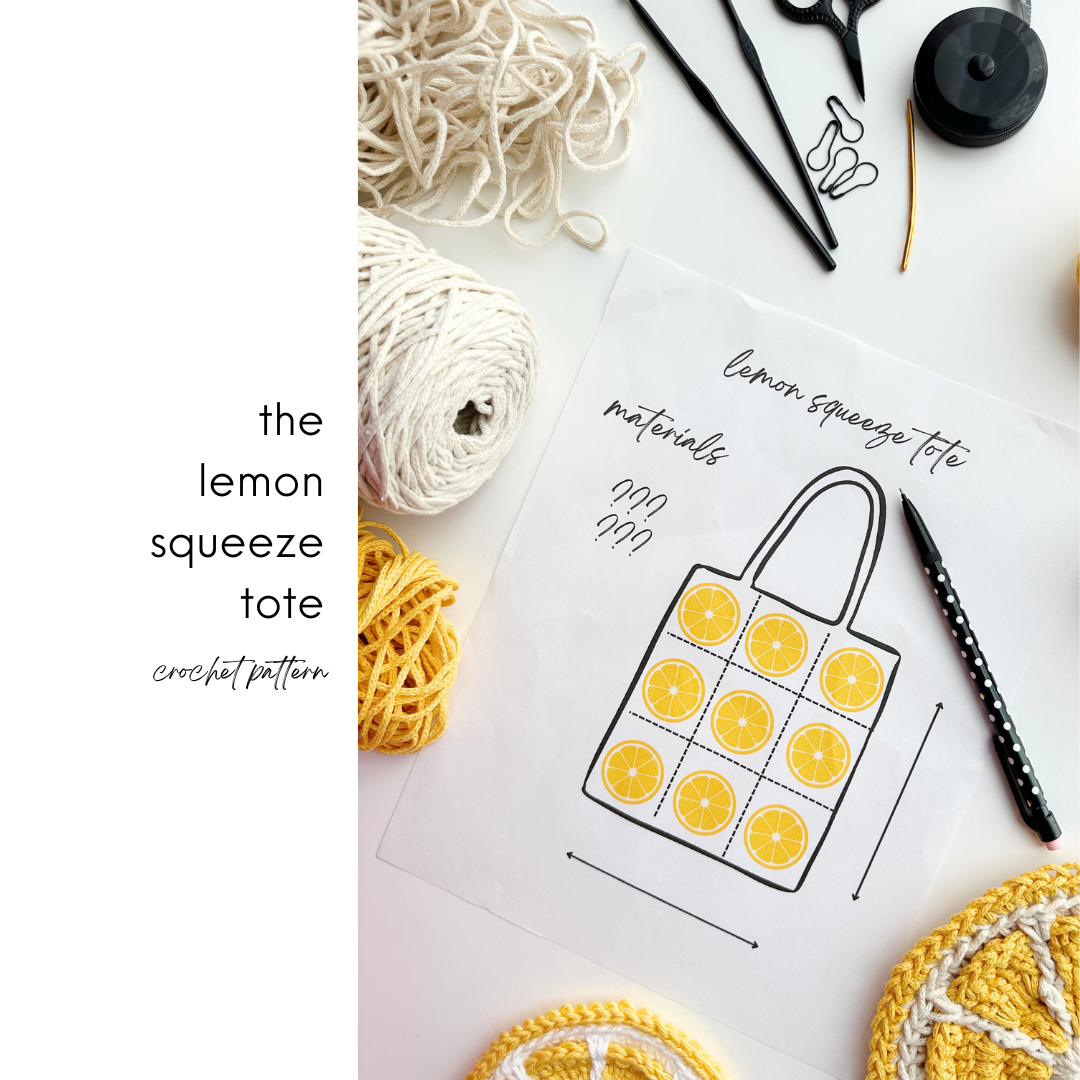 lemon squeeze tote | crochet pattern