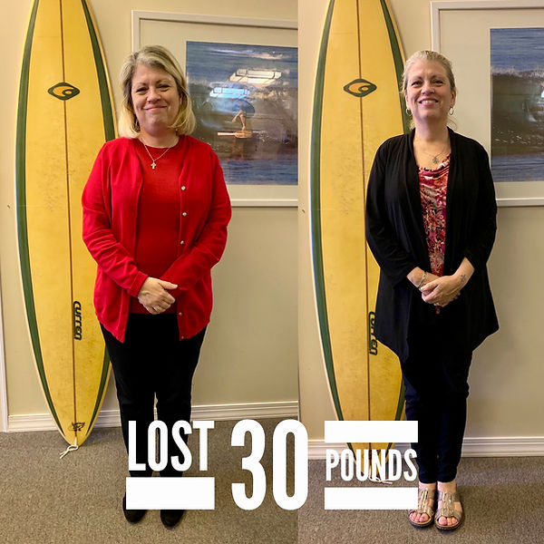 Jamie’s incredible transformation—30 pounds lost with personalized wellness and weight loss support.