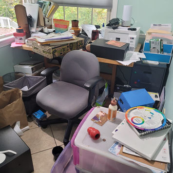 Office organizing before photo