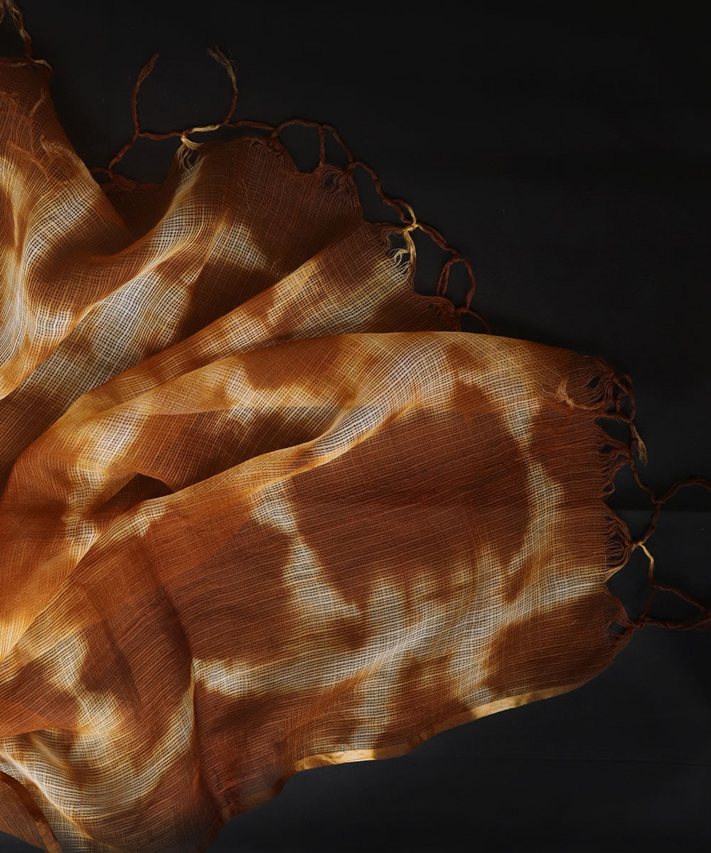 Brown Kota Doria Tie-Dye Dupatta