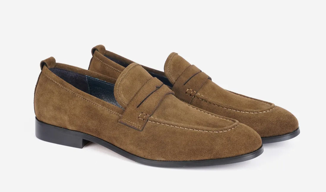 Alexander Pace Premium Suede Loafers-Khaki