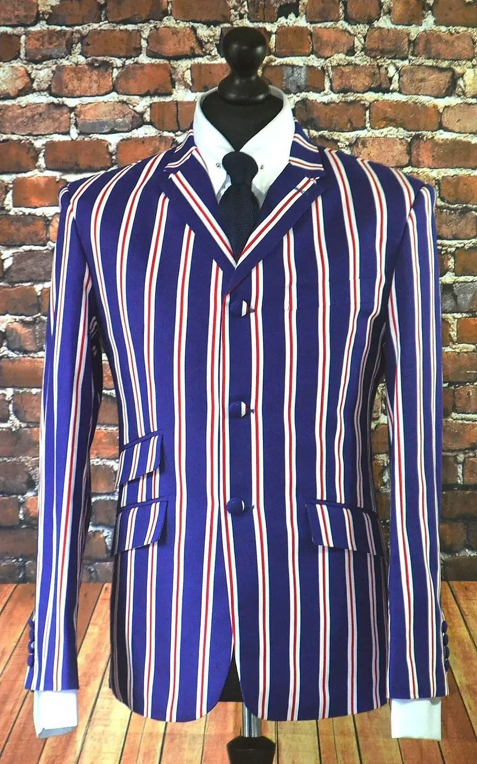 RODNEY" Royal Blue Red & White Stripe Boating Blazer