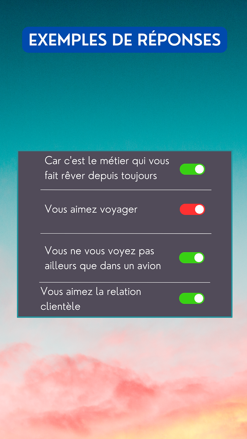 réponse à pourquoi voulez vous devenir pnc