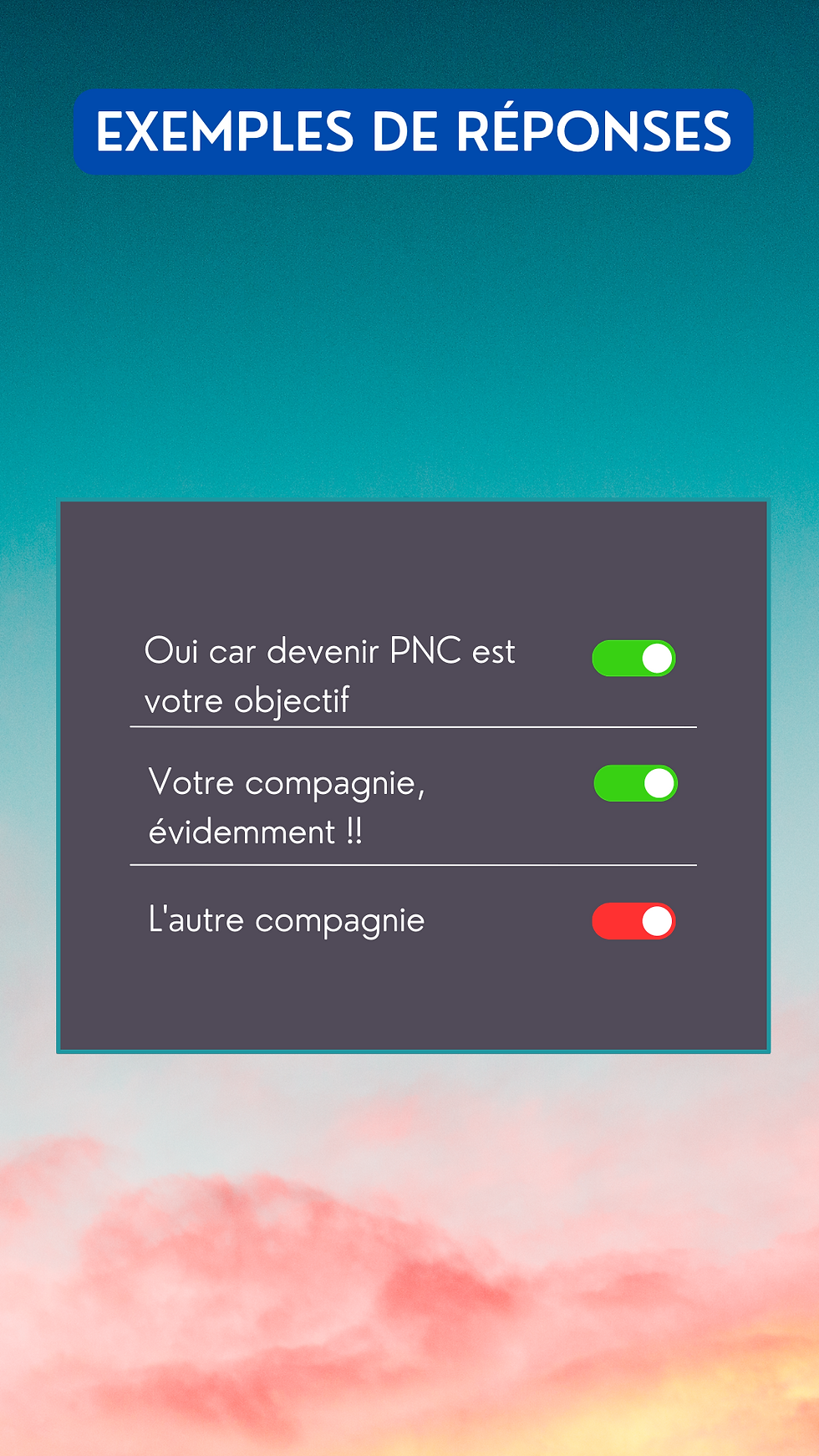 réponse avez vous déjà postulé dans d'autres compagnies aériennes ?