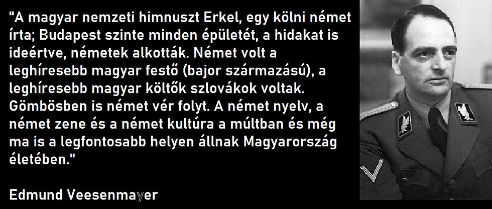 Edmund Veesenmayer a Német Birodalom gazdasági tanácsadója 50 oldalas jelentésének részlete
