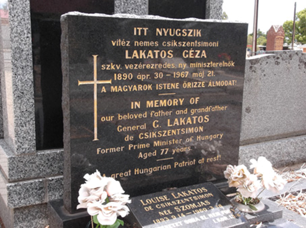 The grave of Geza Lakatos