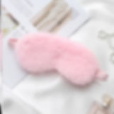 Roze pluche slaapmasker