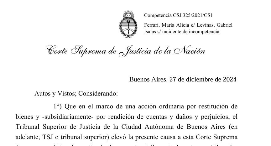 fallo Levinas traspaso competencias