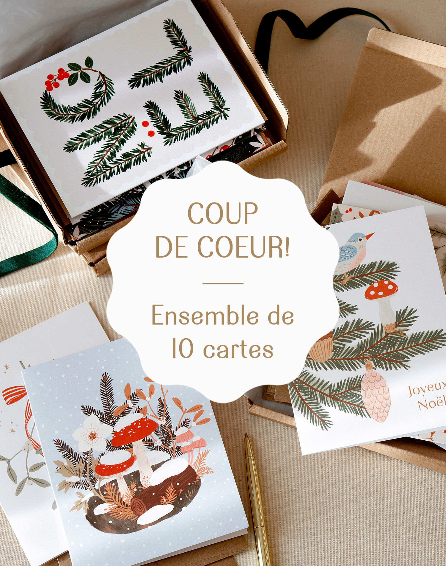 Coffret coup de coeur des fêtes - 10 cartes assorties