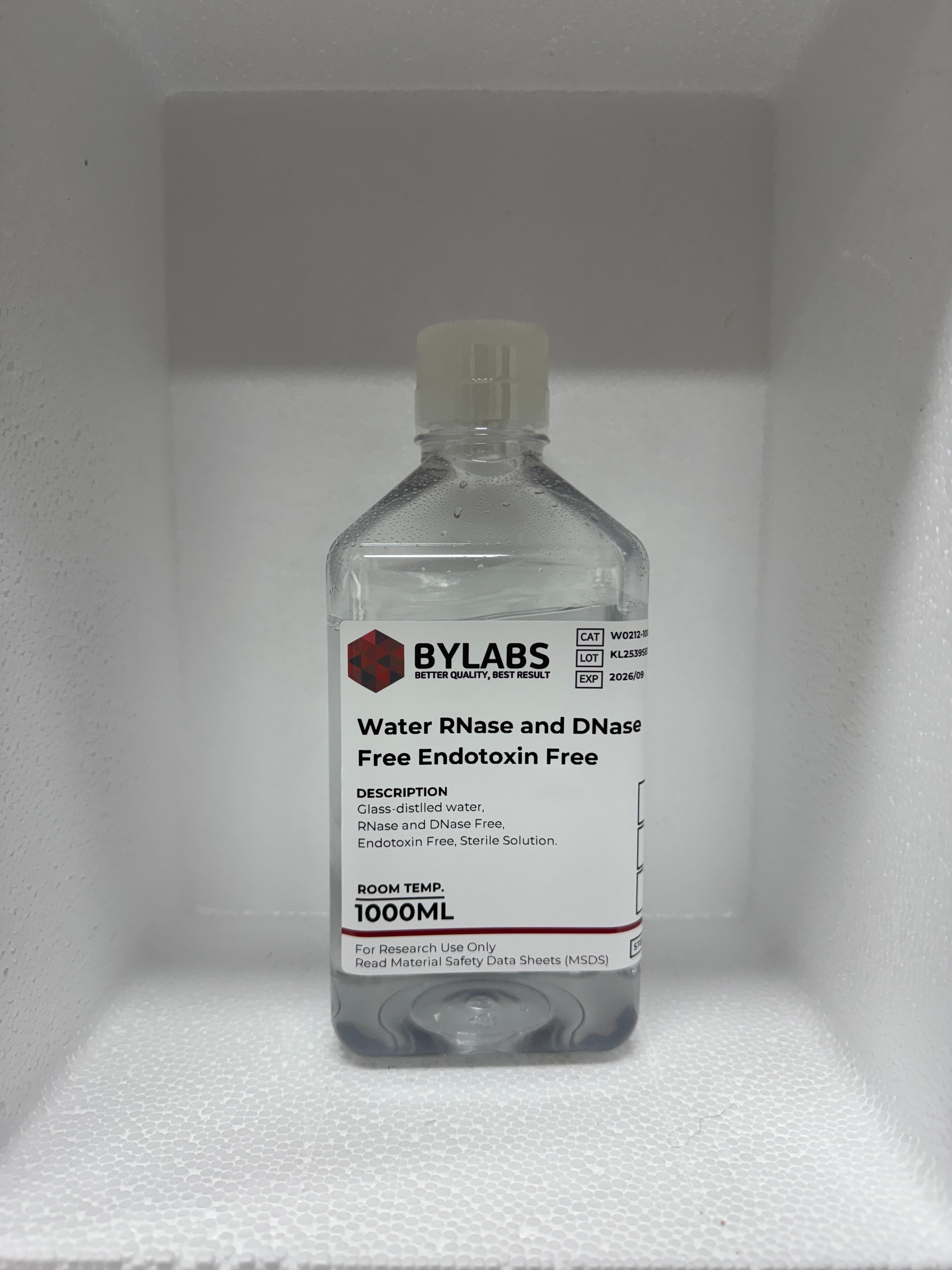 Water, RNase and DNase Free Endotoxin Free #W0212 [BYLABS]
