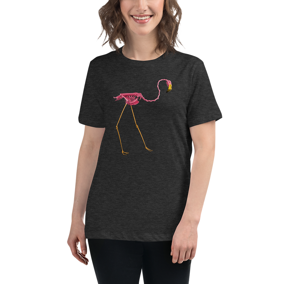 Thumbnail: Flamingo Bones - Women's Relaxed Cotton T-Shirt