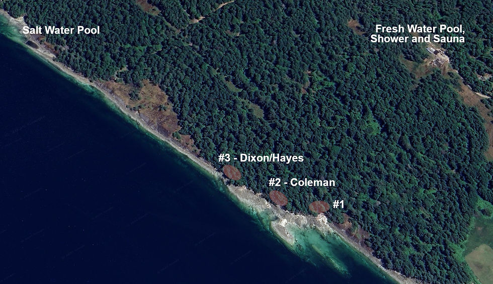 The original 3 campsites, the Salt Water Pool and the Fresh Water Pool/Shower/Sauna - all are important hubs of activity