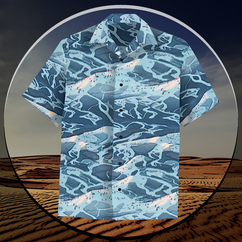 Sunrise Ski Hill - Square-Cut Hawaiian Shirt With Pocket