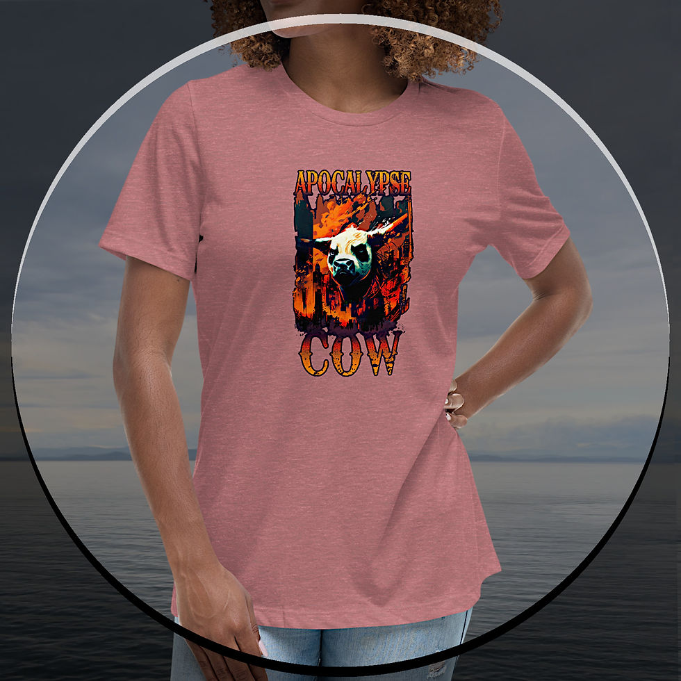 Thumbnail: Apocalypse Cow (w txt)  - Women's Relaxed T-Shirt