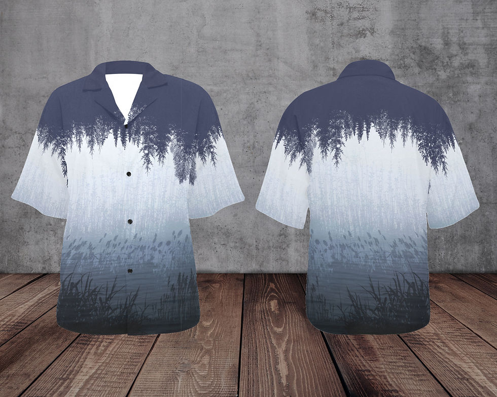 Thumbnail: Water and Grass - Tailored-Fit Hawaiian Shirt (ModelT58)