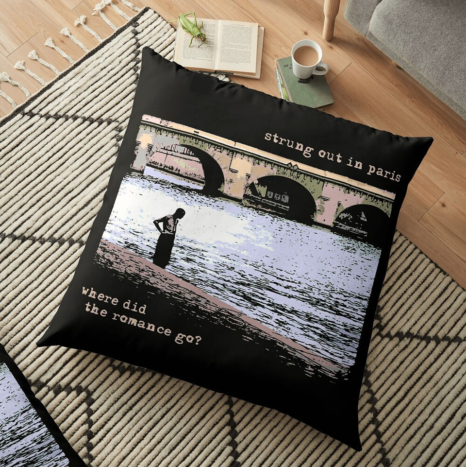strung out in paris - floor pillow, by Redbubble