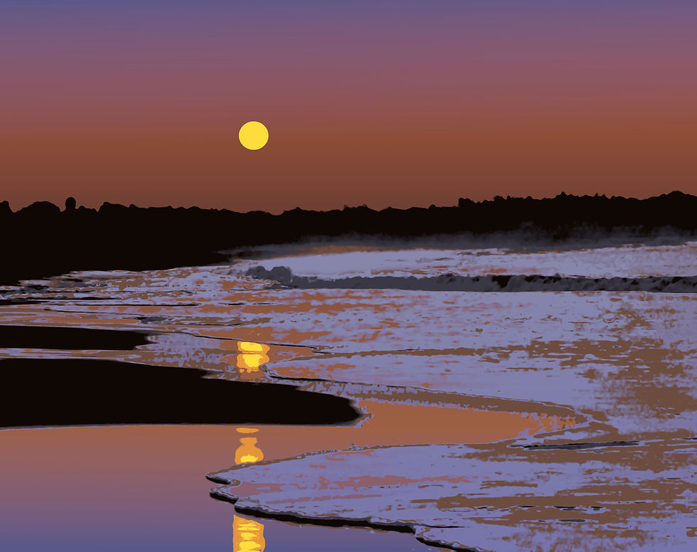 Thumbnail: Sunrise on a Long Beach - Tailored-Fit Hawaiian Shirt