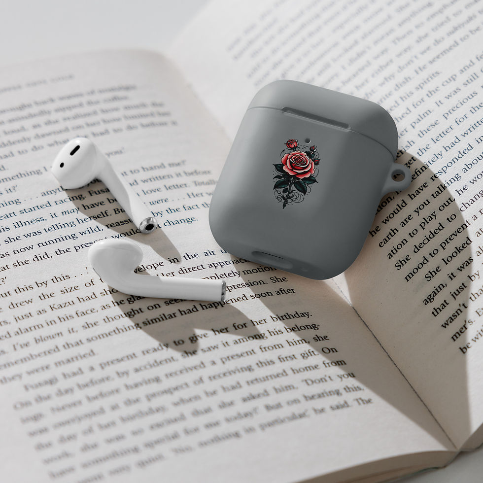 Thumbnail: Rose Rubber Case for AirPods® — Airpods grey airpods front
