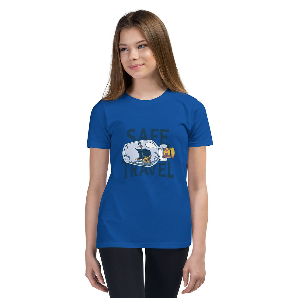 Thumbnail: Safe Travel Youth Short Sleeve T-Shirt — Staple tee true royal front