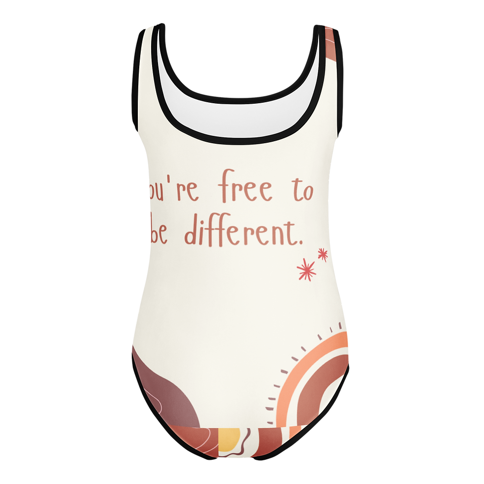 Thumbnail: Free To Be Different All-Over Print Kids Swimsuit